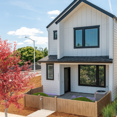 Front exterior of townhome at Grove at 162nd