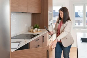 Zenith property manager conducting an inspection in a kitchen
